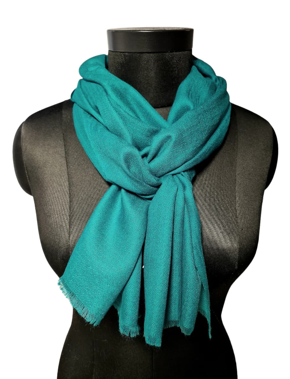 NARROW LIGHT SEA GREEN CASHMERE SCARF
