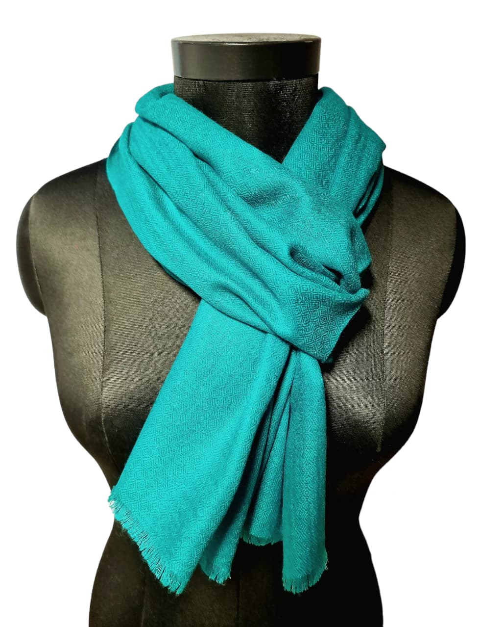 NARROW LIGHT SEA GREEN CASHMERE SCARF