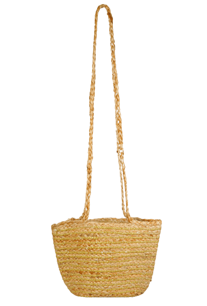 GOLDEN AND NATURAL JUTE BRAIDED CROSSBODY BAG