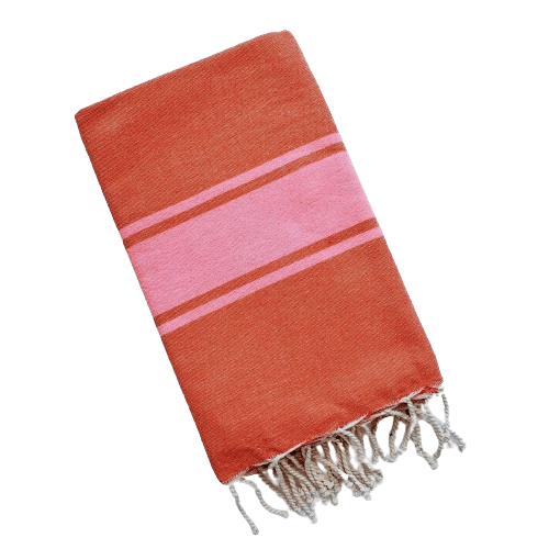 DIVISHA TANGERINE RED TURKISH TOWELS