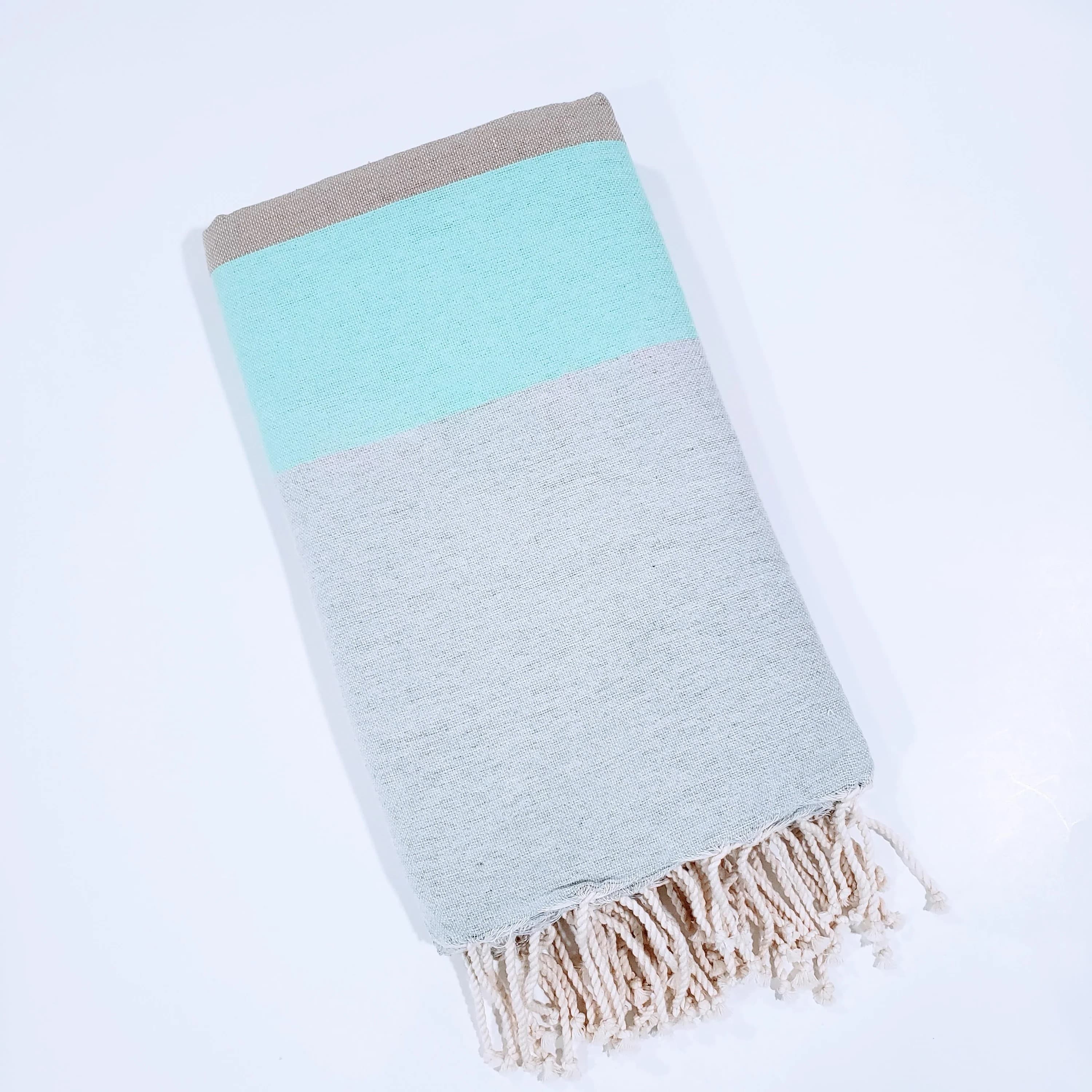 AMRITA DOUBLE PINK WITH GREY STRIPES TURKISH TOWELS