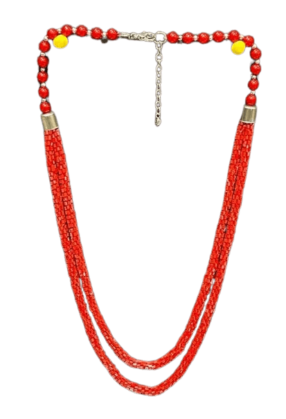 RED GLASS AND CUT BEAD NECKLACE