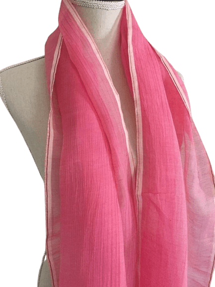 RASPBERRY FUCHSIA CHANDERI SILK COTTON MIX SCARF