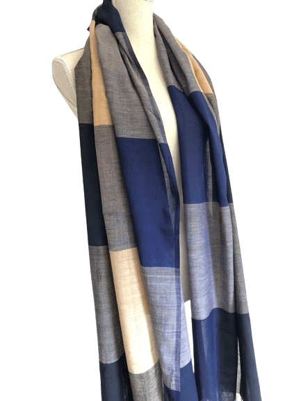 BEIGE SQUARE MULMUL COTTON SCARF