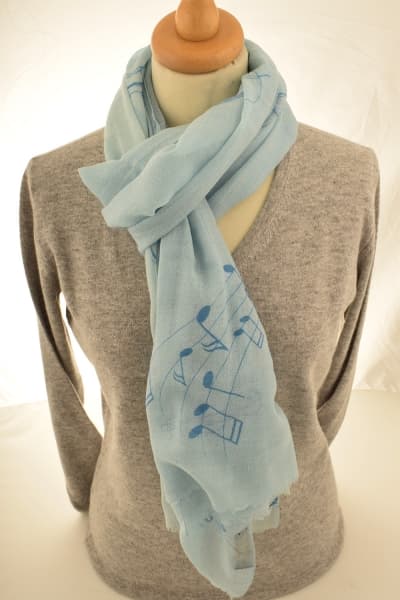 Kashmir Sky Melody Merino Wool & Silk Scarf