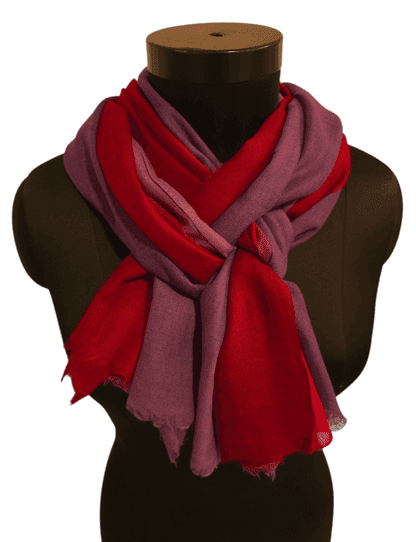 Silk and merino scarves in bold colors