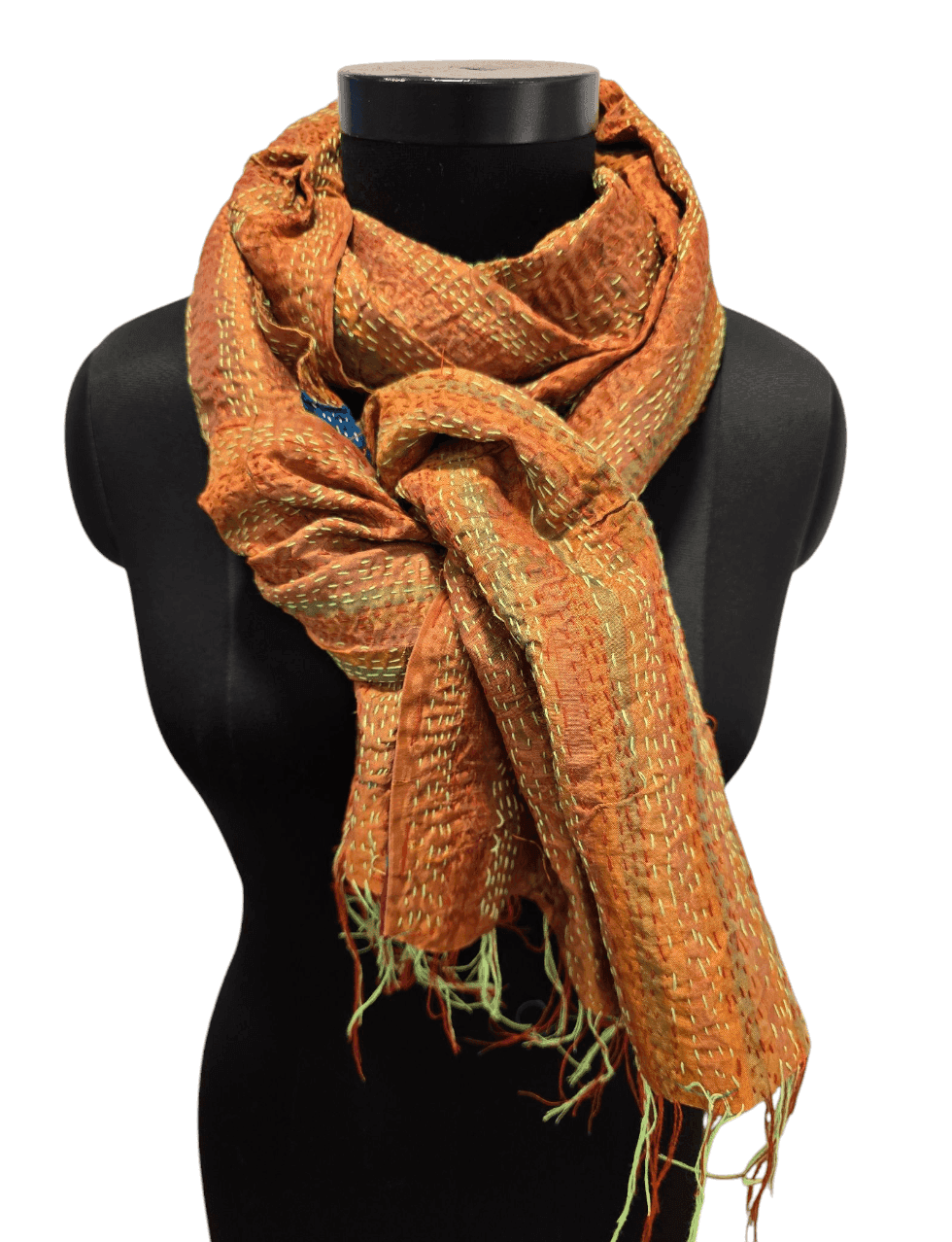 A double hand-stitched silk scarf