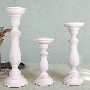 Tuli Shabby Chic Large Pillar Candleholder Set