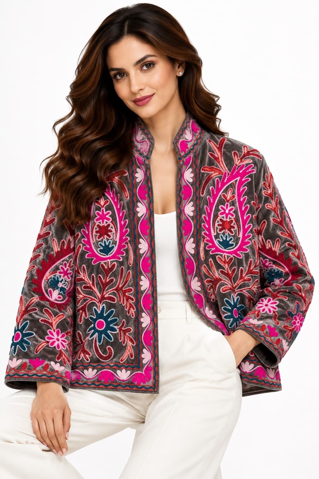 Celestia Bloom Suzani Velvet Jacket