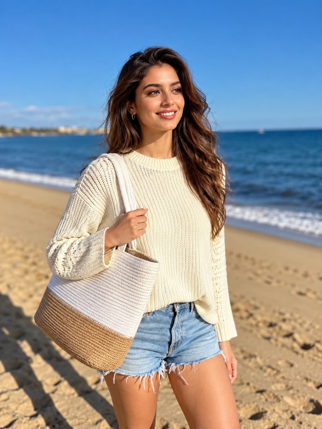 Amelia Natural Charm Cotton & Jute Tote Bag
