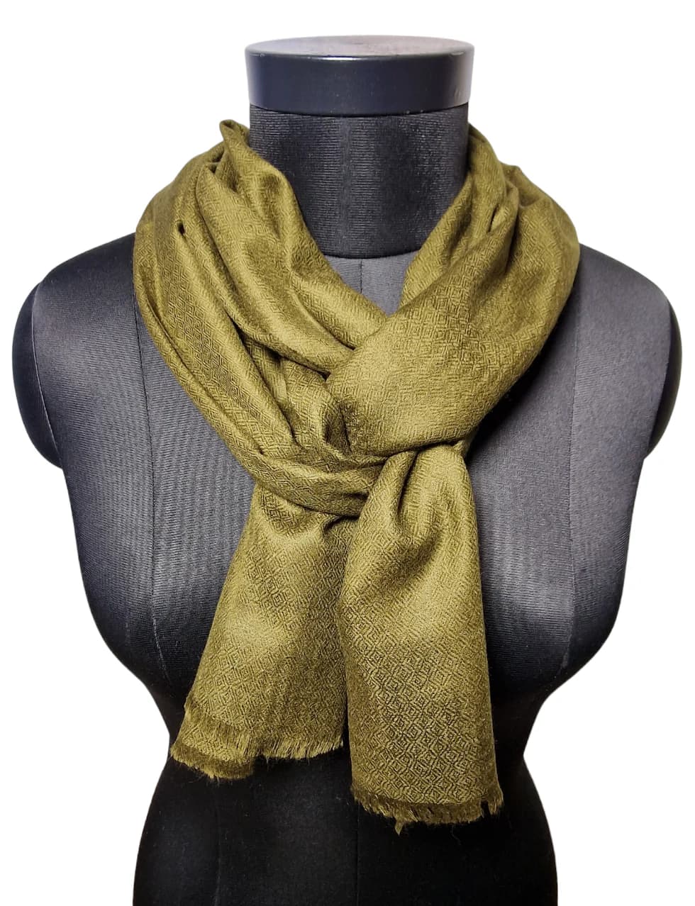 THIN MOSS GREEN CASHMERE SCARF