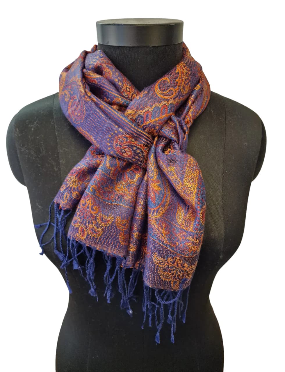 DEEP PLUM AND GOLDEN SILK SCARF