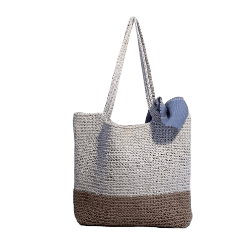 WHITE WOVEN TOTE BAG
