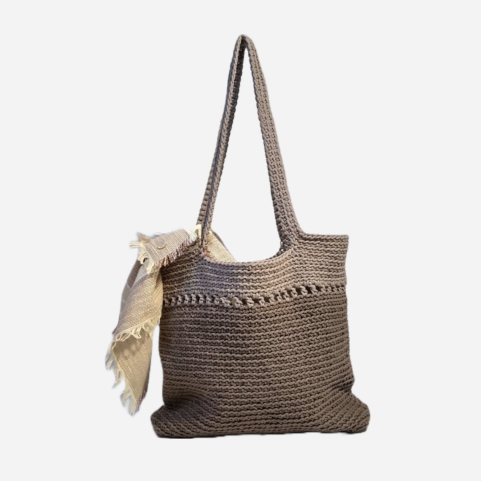 GREY WOVEN TOTE BAG