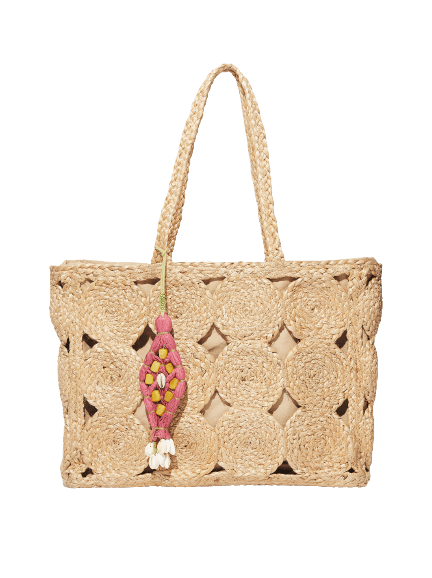 CIRCLE DESIGN JUTE TOTE BAG