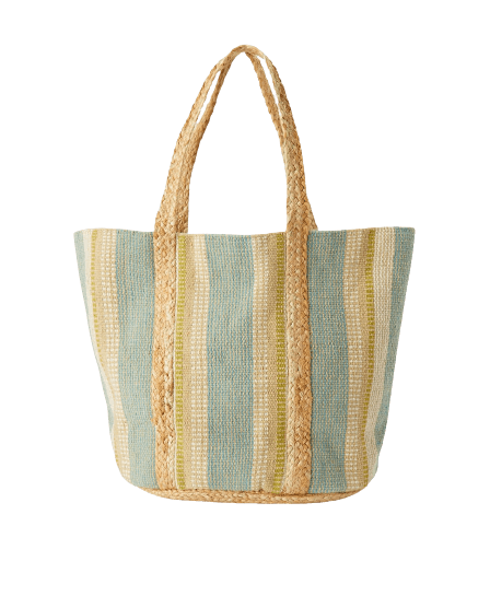 MULTI COTTON AND JUTE WOVEN TOTE BAG