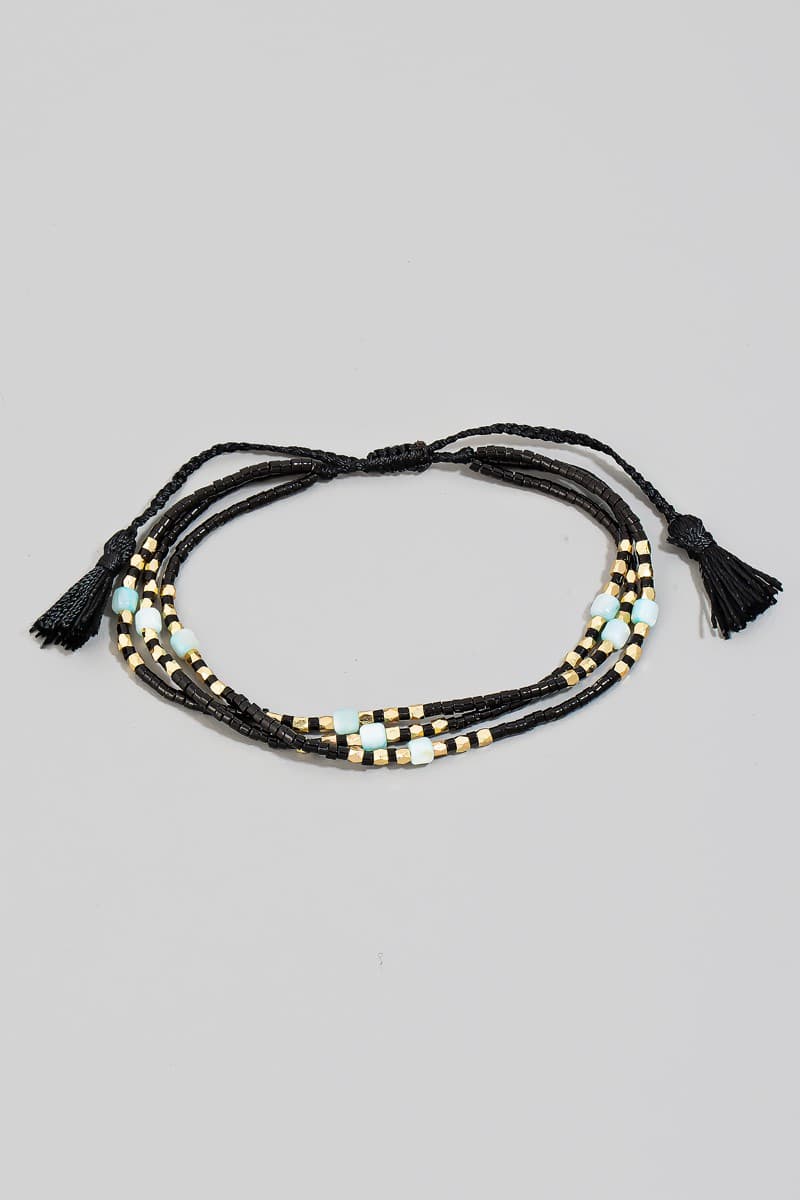 GLASS BEADS ADJUSTABLE BRACELET