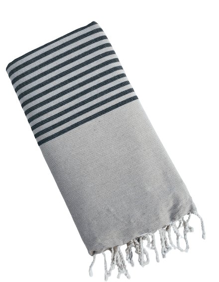 NAVYA TRIPLE LIGHT GREY WITH BLACK TURKISH TOWELS