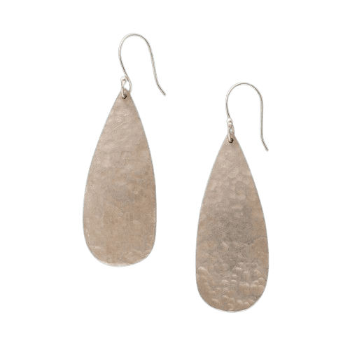 TEARDROP SHAPE SILVER DANGEL EARRING