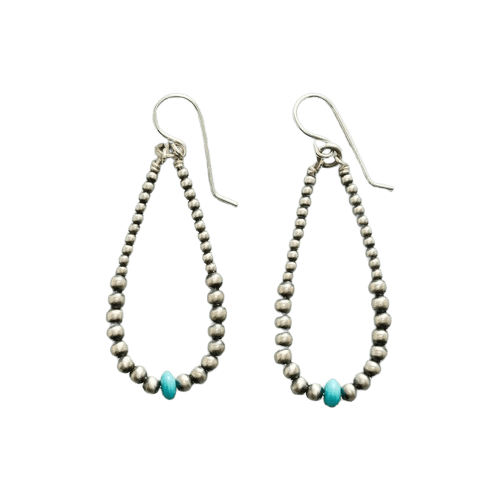 SILVER BEAD DANGEL EARRING