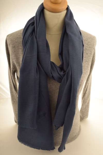 Kashmir Midnight Mist Merino Wool & Silk Scarf