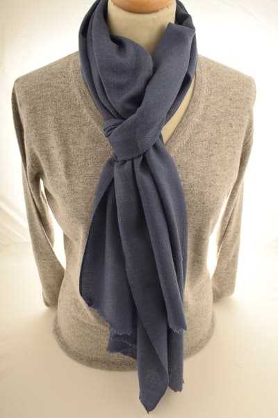 Kashmir Midnight Mist Merino Wool & Silk Scarf