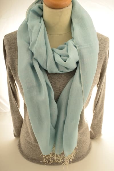 CHERA BABY BLUE COLOURED CASHMERE SCARF