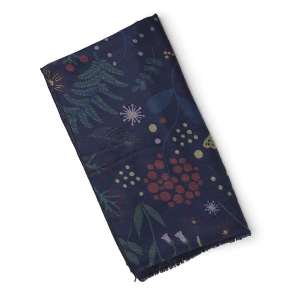HARVEST NAVY FLAT PRINTED COTTON SCARF