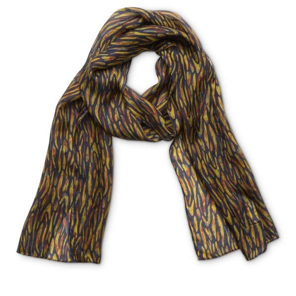 ETOSHA NAVY PRINTED SILK SCARF