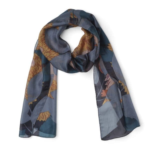 HEDGEHOG NAVY PRINTED SILK SCARF