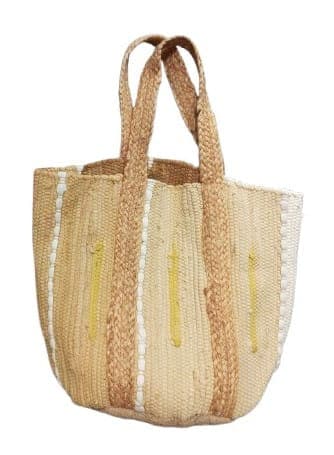 Multi Yellow Cotton Beach Bag
