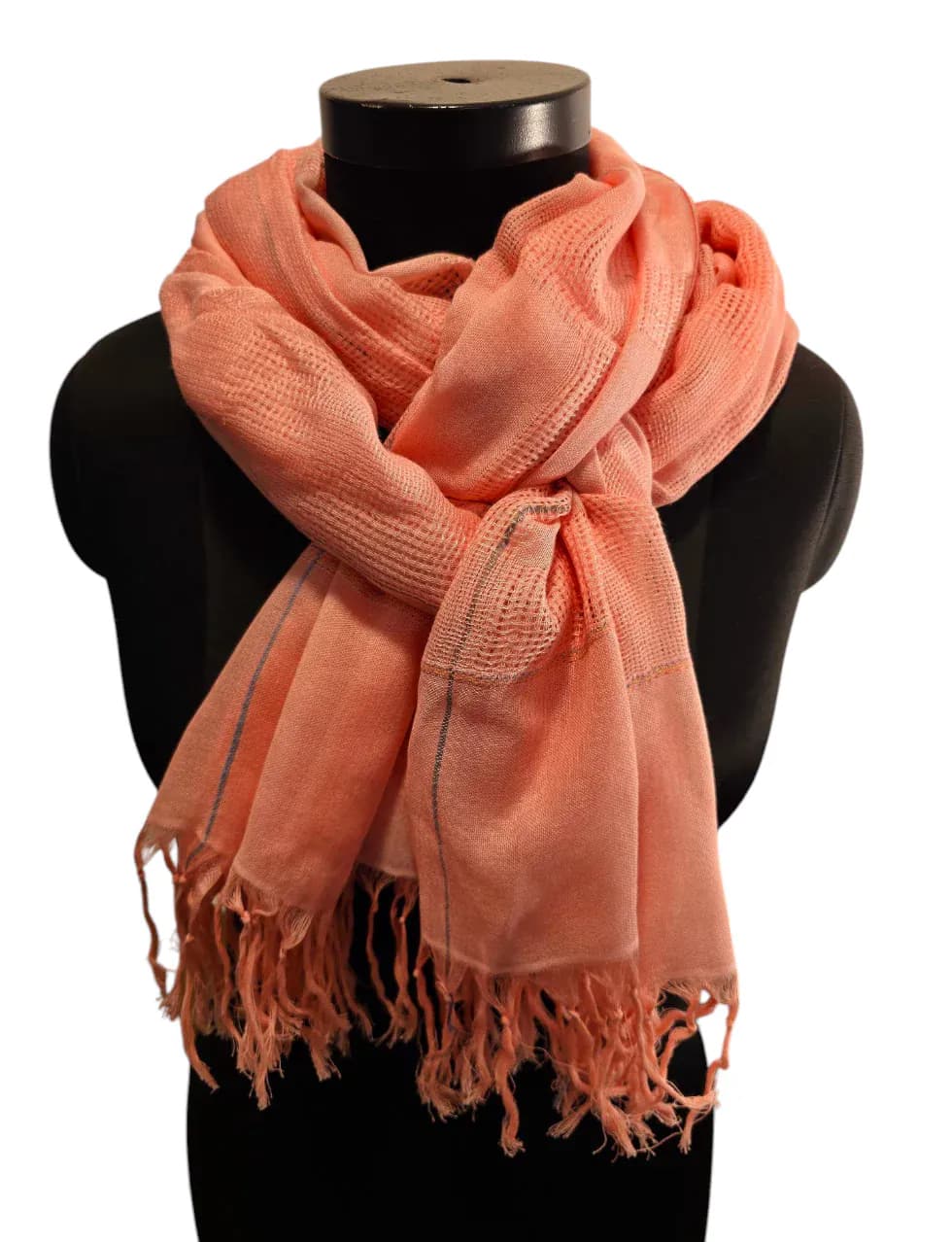 Baby pink shawl in silk and cotton