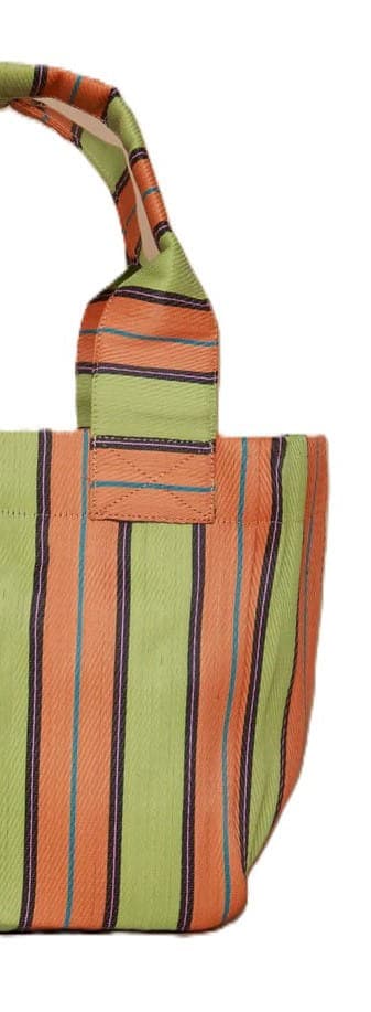 Lime Orange nylon tote bag