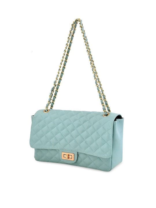 Blue Quilted Sling Bag