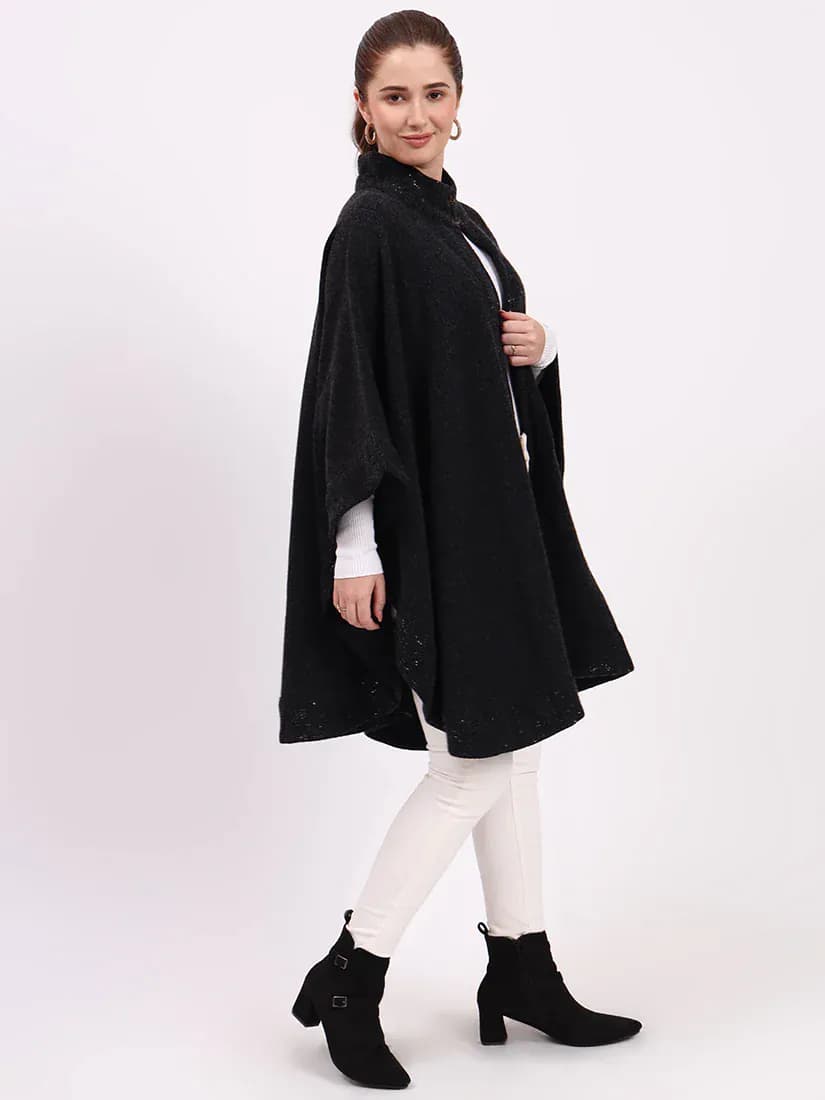 Ebony Crest Lambswool Cape