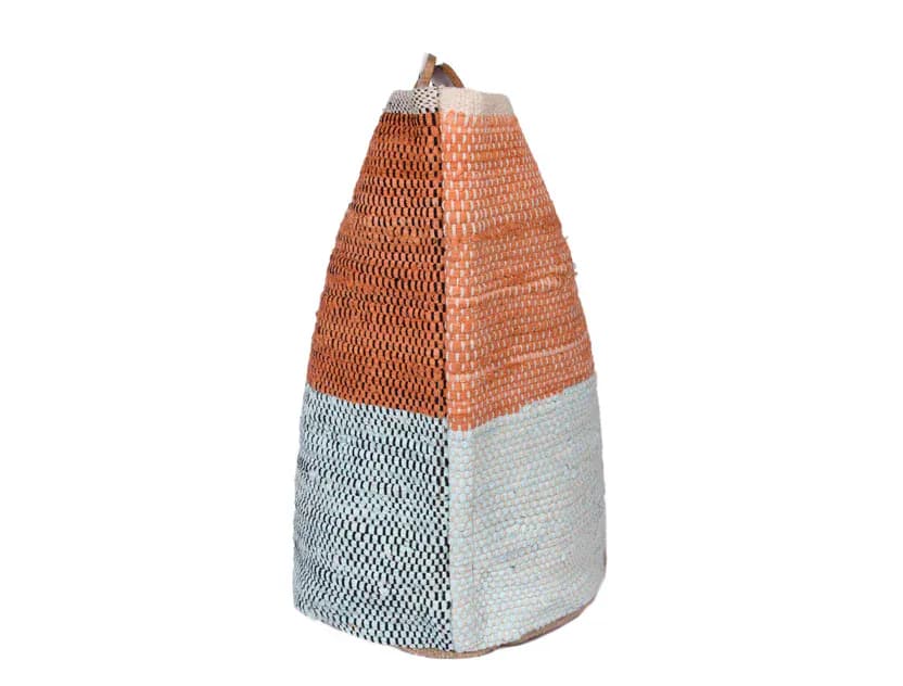 Two Tone Recycled Cotton and Jute Tote Bag