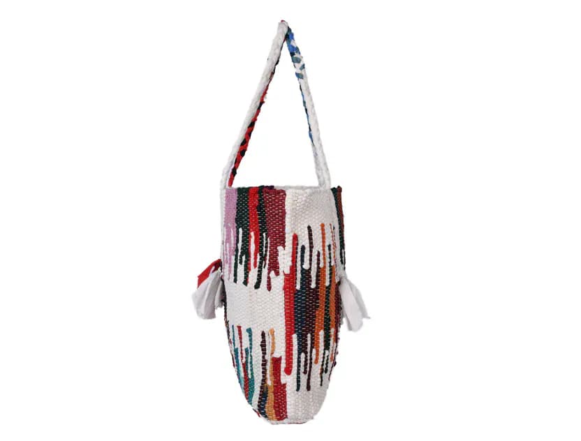 Geometric Multicolor Cotton Jute Bag