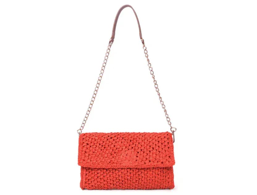 Scarlet Raffia Carry: The Ultimate 2-in-1 Wallet and Clutch Solid