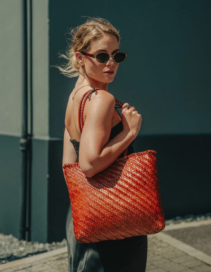 Rhia Woven Leather Tote
