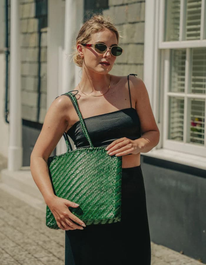 Rhia Woven Leather Tote