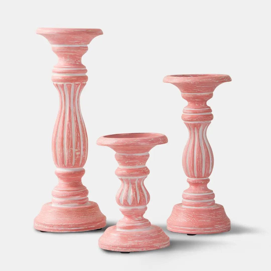Hana Rosé Reverie Pillar Candleholder Set