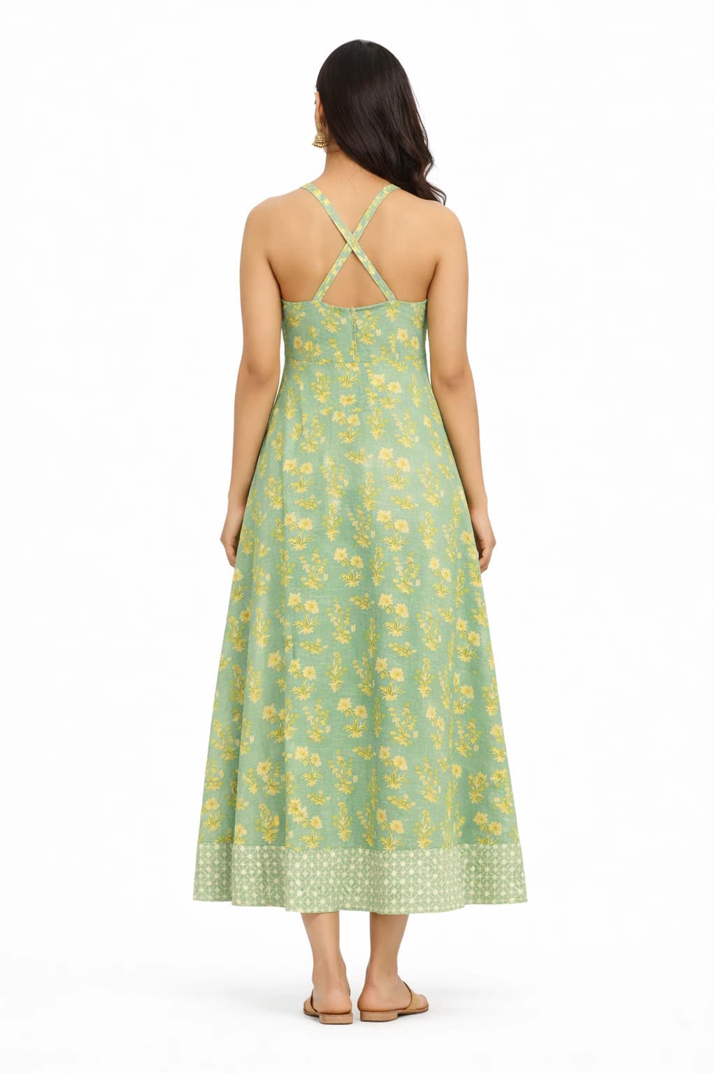 Mint Meadow Handprint Cotton Dress