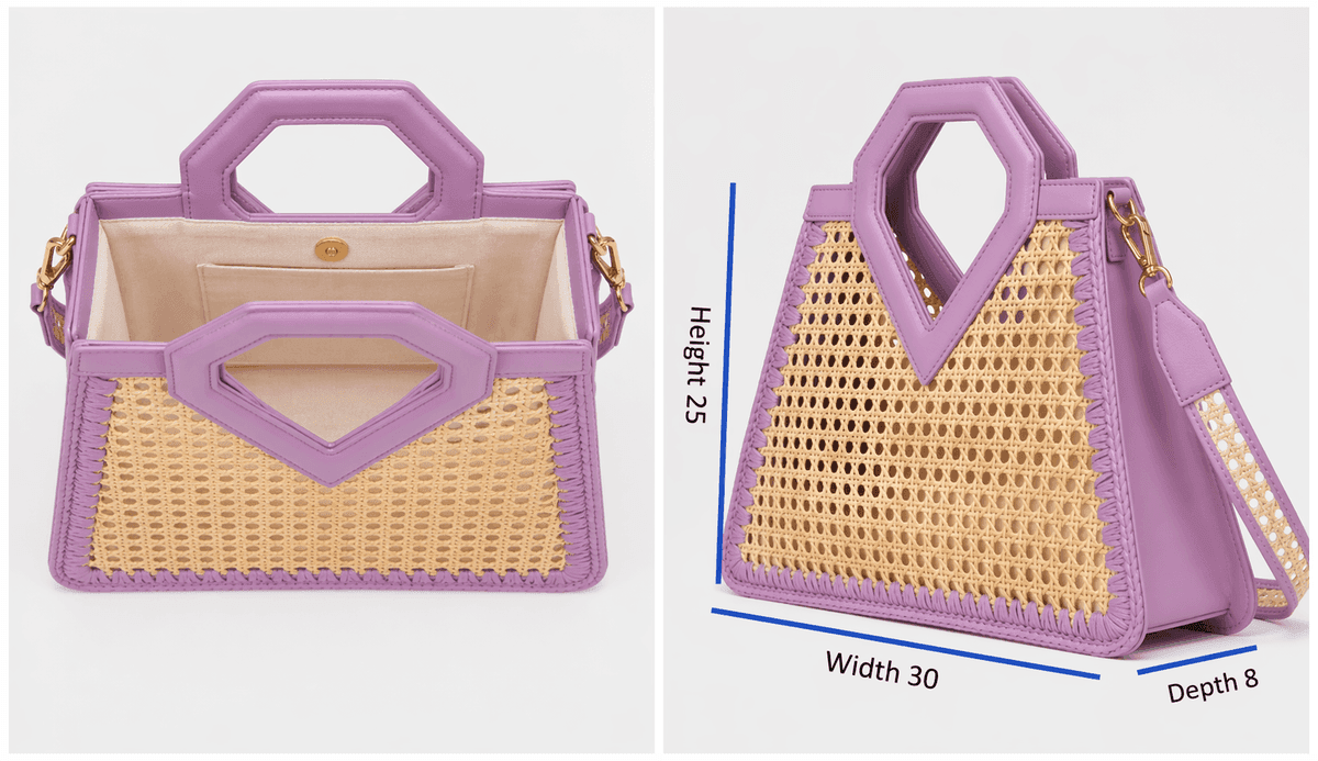 Lavender Geo Cane Satchel