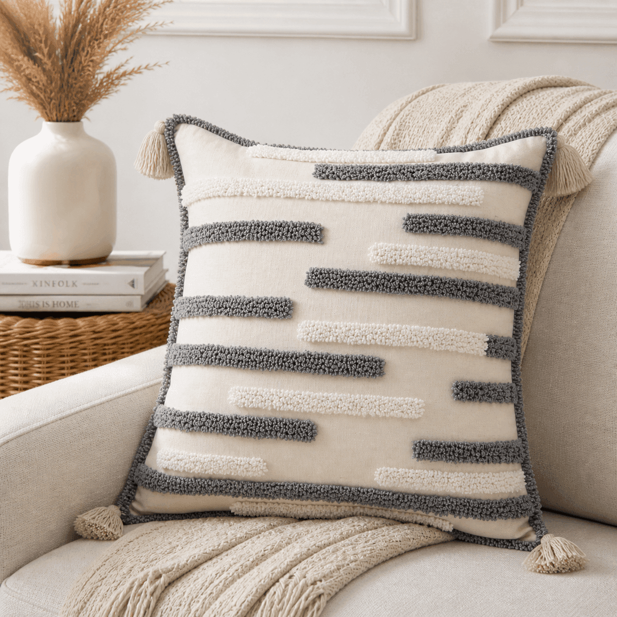 Nordic Lines Textured Cushion Cover
