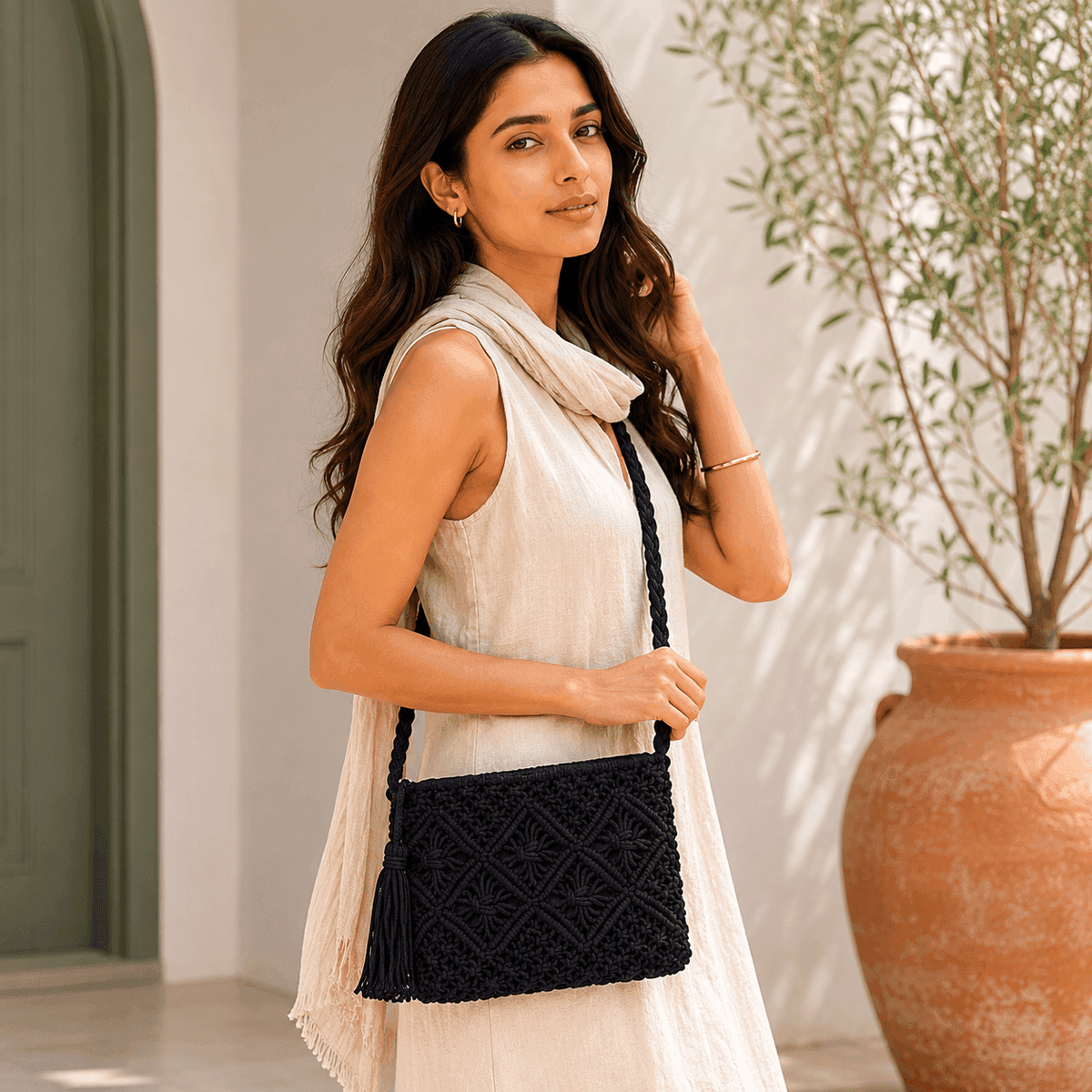 Midnight Knot Crossbody Clutch