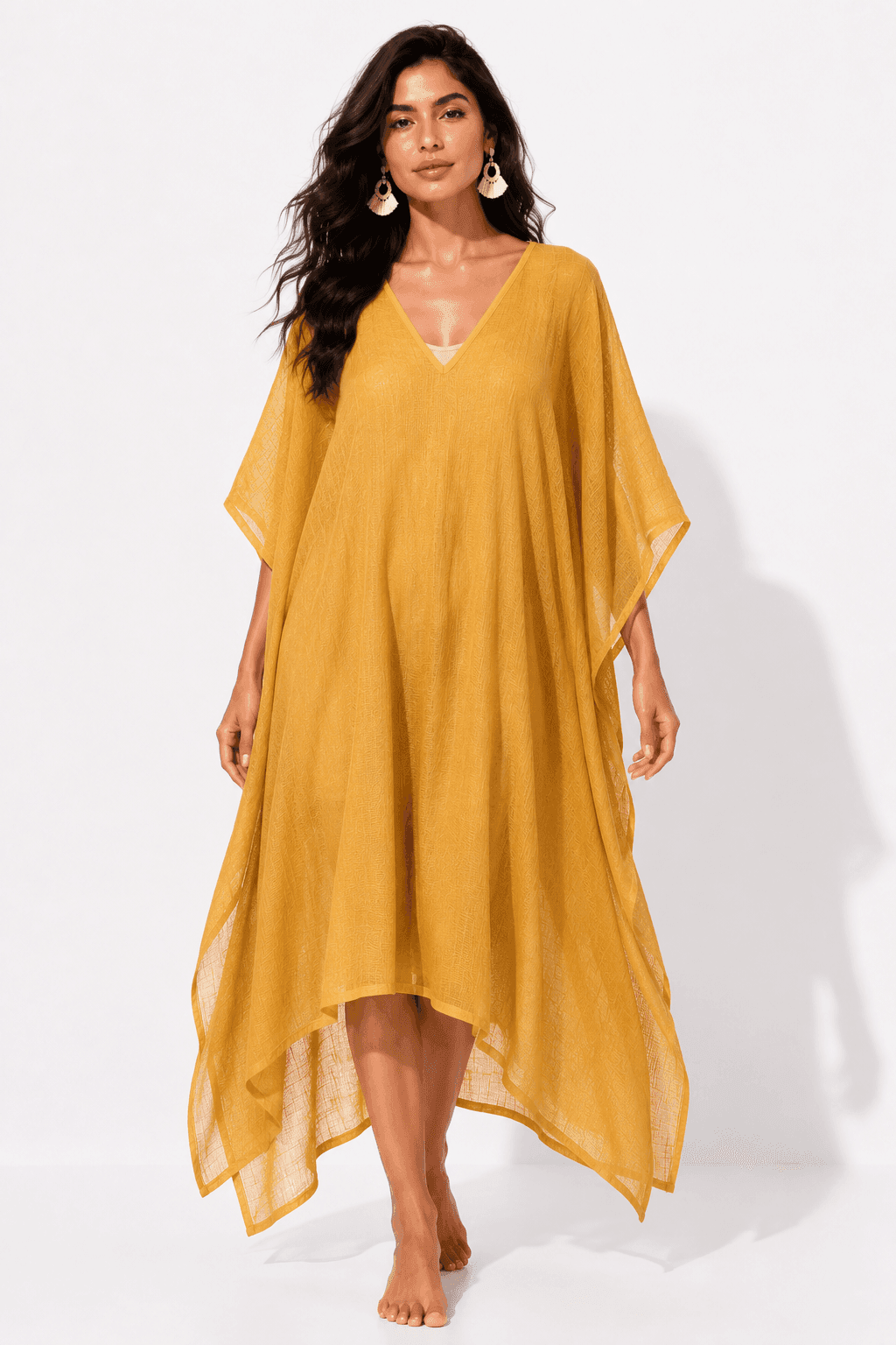 Golden Dune Cotton Gauze Kaftan