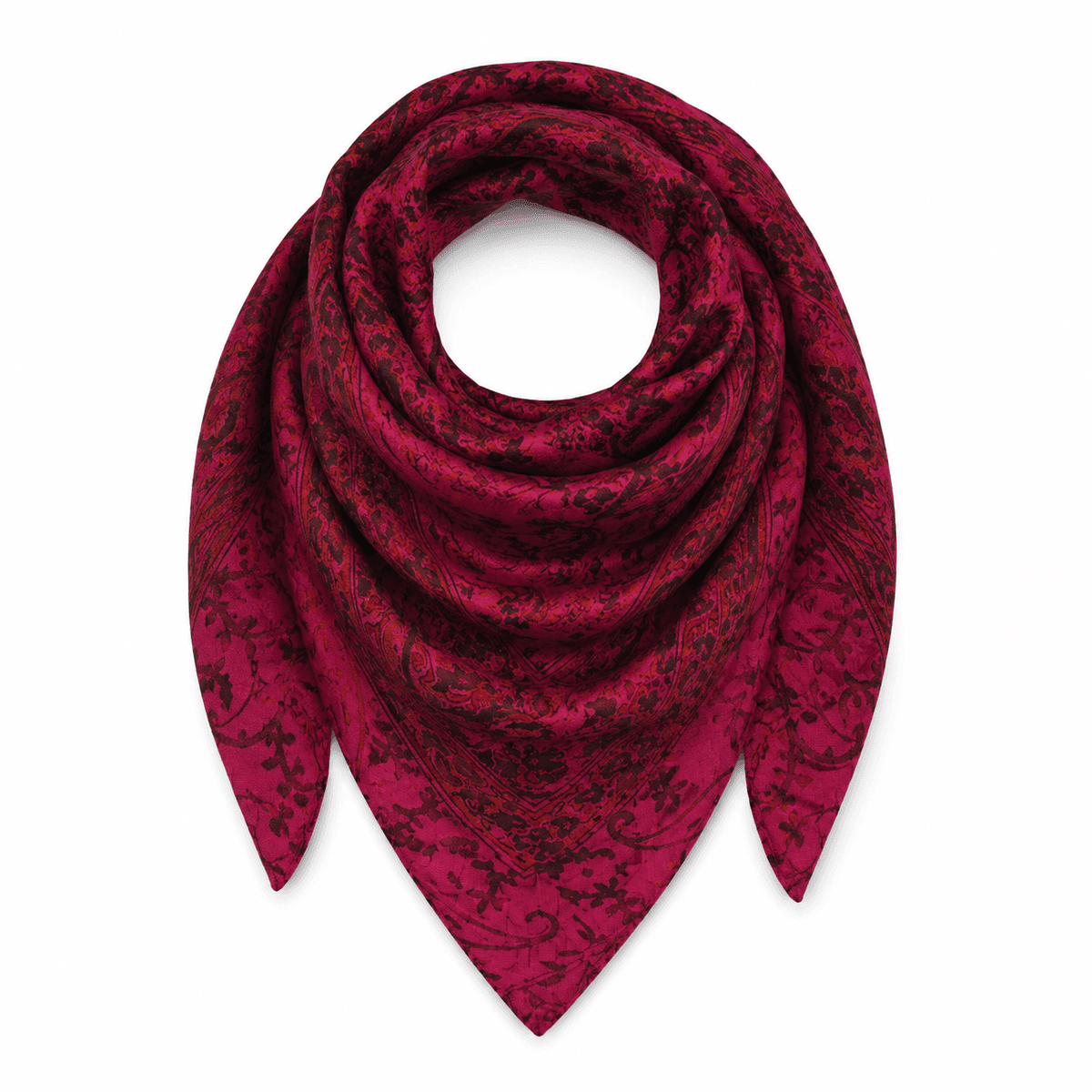Royal Fuchsia Paisley Silk Scarf