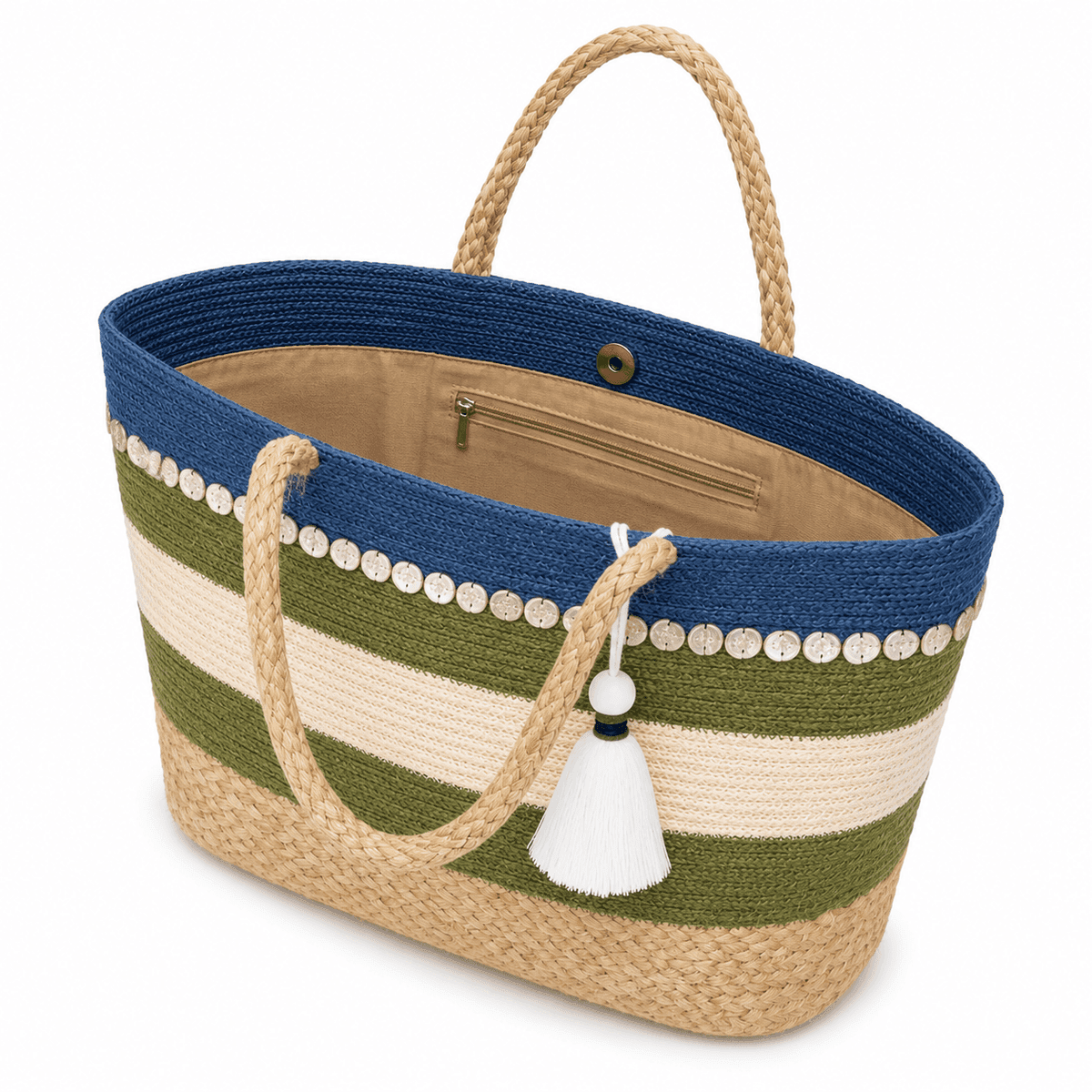 Coastal Medallion Jute Tote