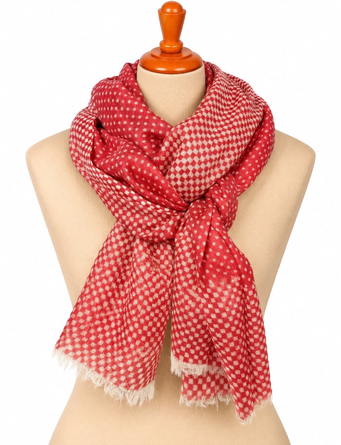Kashmir Check Silk–Merino Scarf