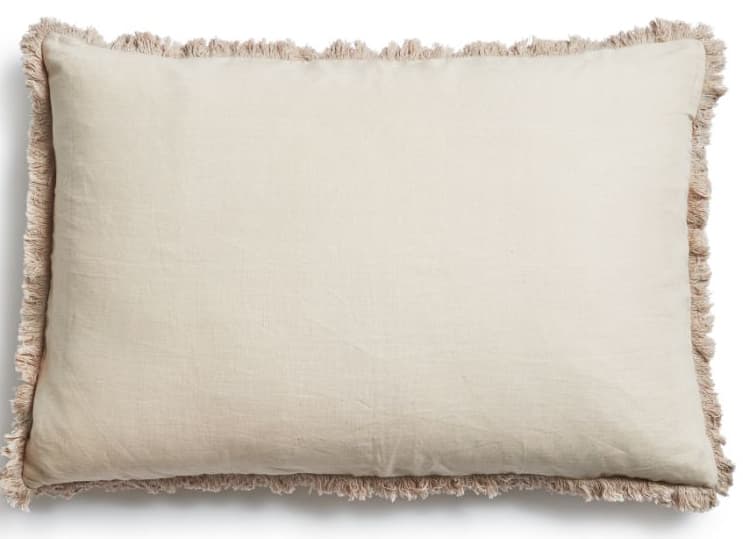 Ivory Haven Linen Fringe Cushion Cover